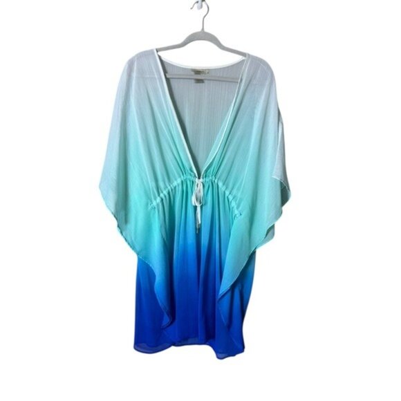 Rod Beattie Women Poncho Ruana Cover Up XXL Beach Coastal Festival Kimono - Picture 2 of 10